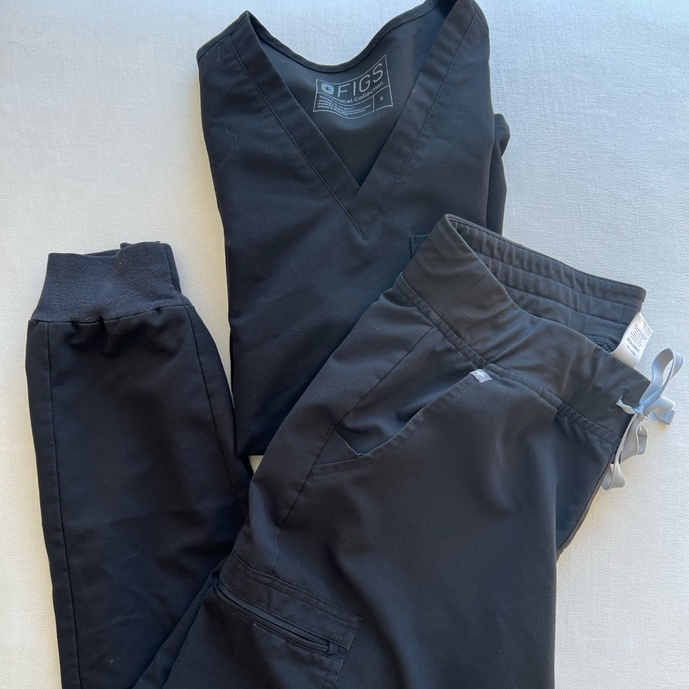 Figs Black Jogger Scrubs